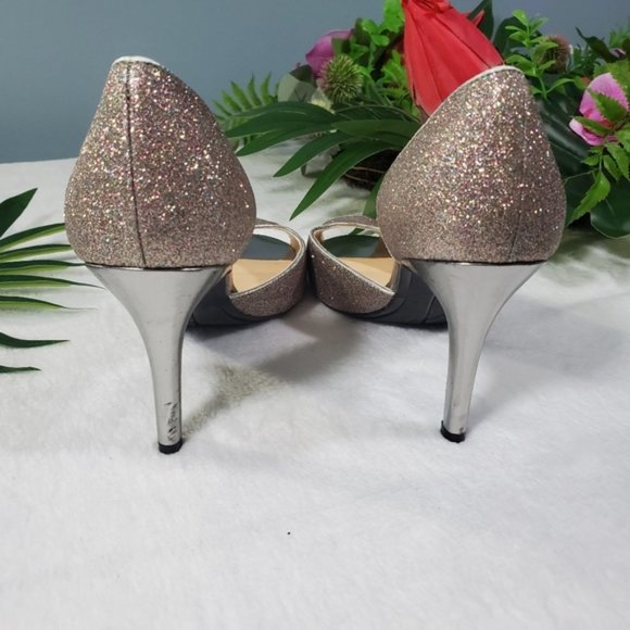 $10 SHOE SALE! Closet Closing!Marc Fisher peeptoe sparkle heels size 10 - Picture 3 of 7